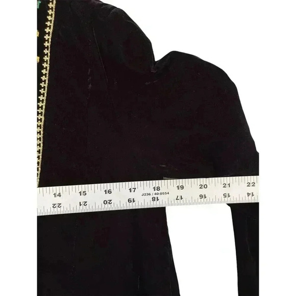 Free People Always Forever Black Velvet Embroidered Tunic Dress XS Oversized - Picture 7 of 12